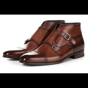 Paul Evans Heston Double Monkstrap Boots (Brown)